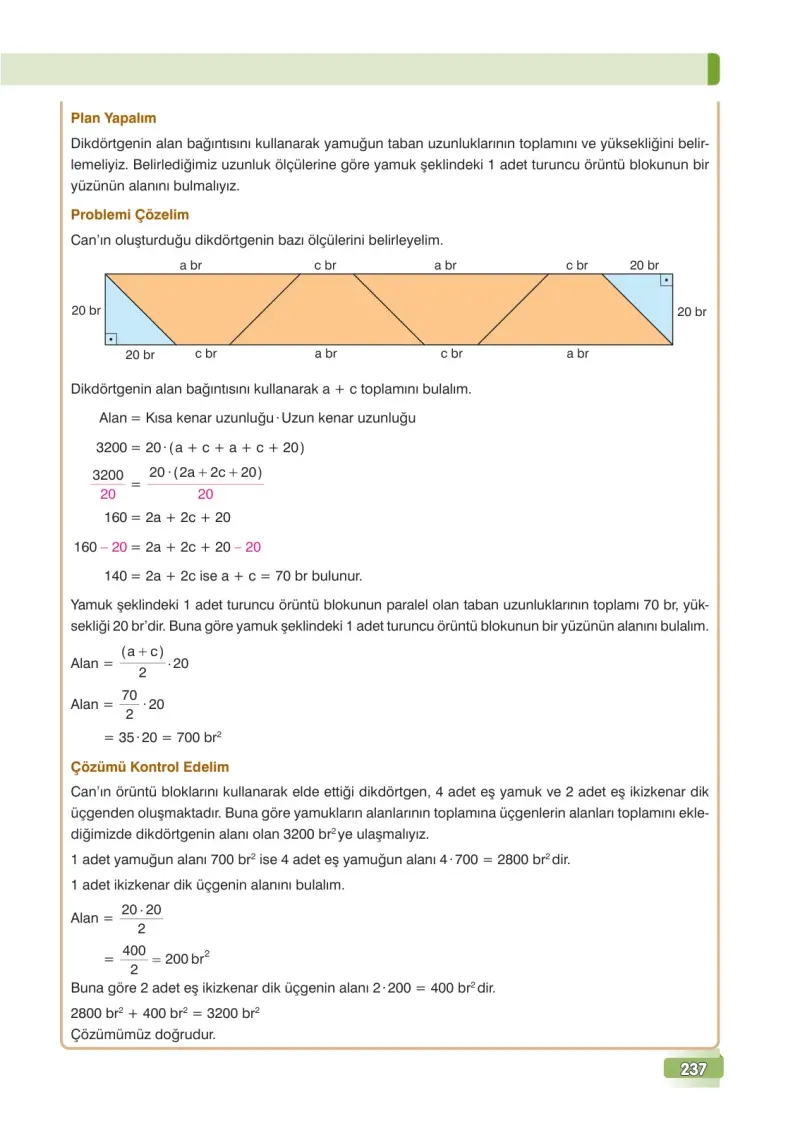 7. Sınıf Matematik Ders Kitabı Cevapları Edat Yayınları Sayfa 237