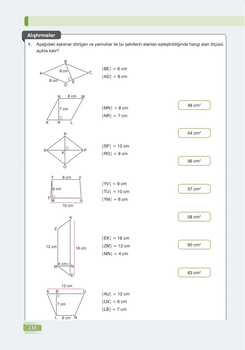 7. Sınıf Matematik Ders Kitabı Cevapları Edat Yayınları Sayfa 238