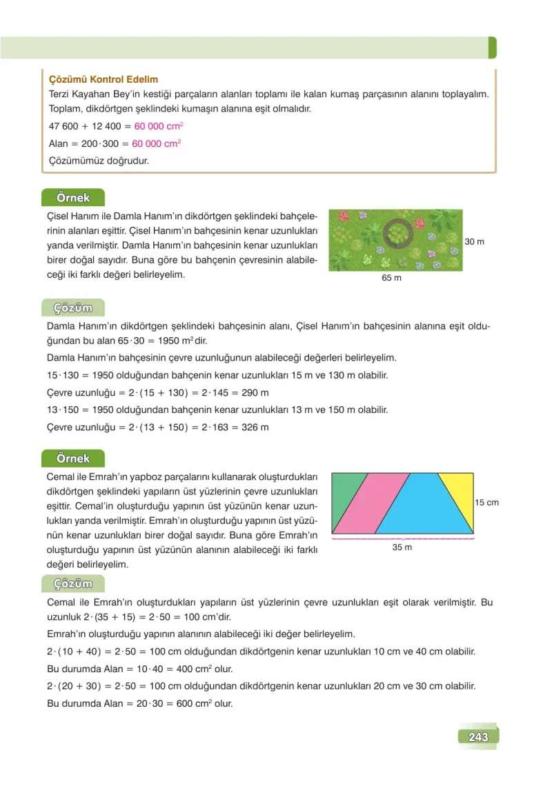 7. Sınıf Matematik Ders Kitabı Cevapları Edat Yayınları Sayfa 243