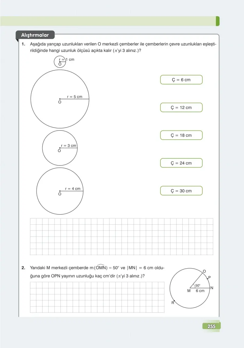 7. Sınıf Matematik Ders Kitabı Cevapları Edat Yayınları Sayfa 255