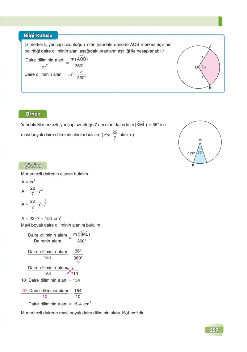 7. Sınıf Matematik Ders Kitabı Cevapları Edat Yayınları Sayfa 259