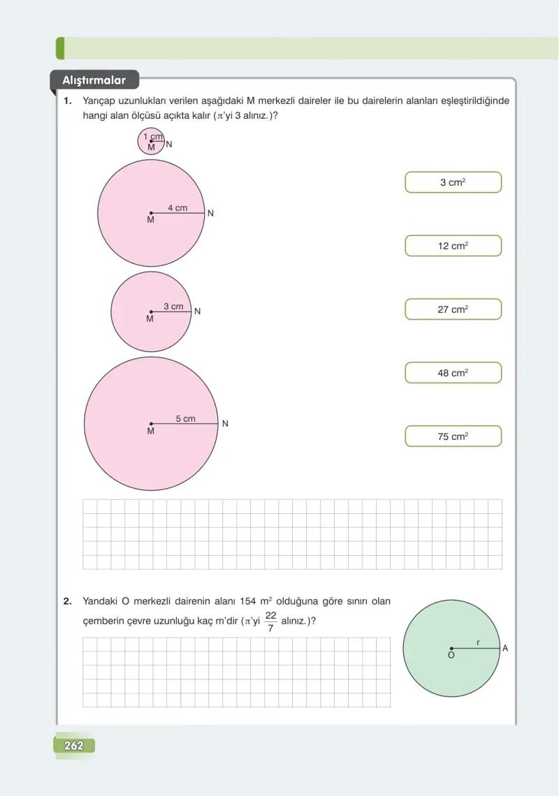 7. Sınıf Matematik Ders Kitabı Cevapları Edat Yayınları Sayfa 262