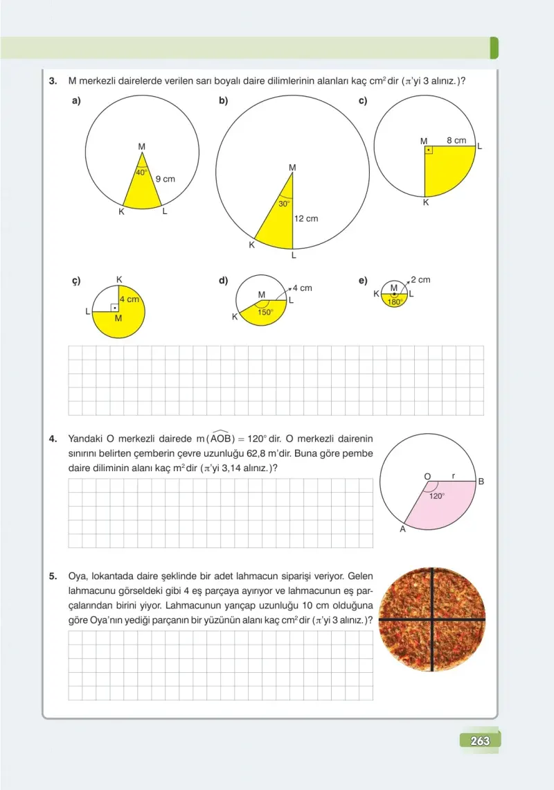 7. Sınıf Matematik Ders Kitabı Cevapları Edat Yayınları Sayfa 263