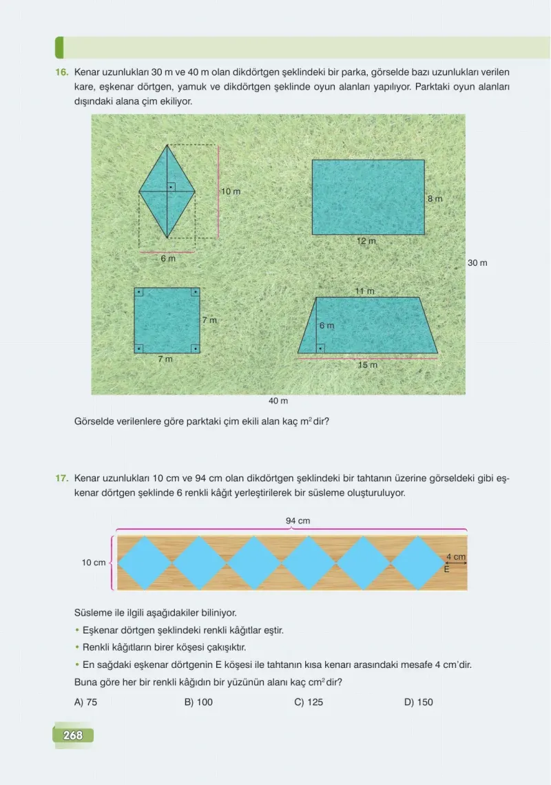 7. Sınıf Matematik Ders Kitabı Cevapları Edat Yayınları Sayfa 268
