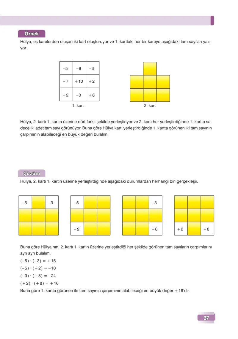 7. Sınıf Matematik Ders Kitabı Cevapları Edat Yayınları Sayfa 27