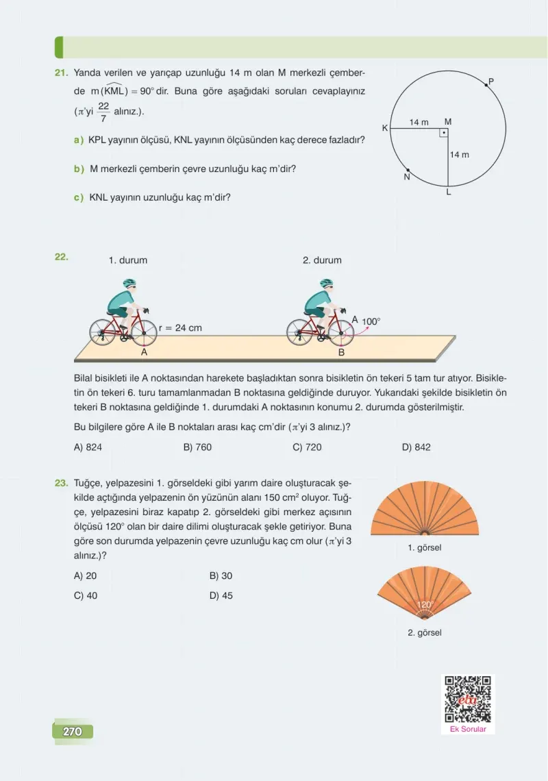 7. Sınıf Matematik Ders Kitabı Cevapları Edat Yayınları Sayfa 270