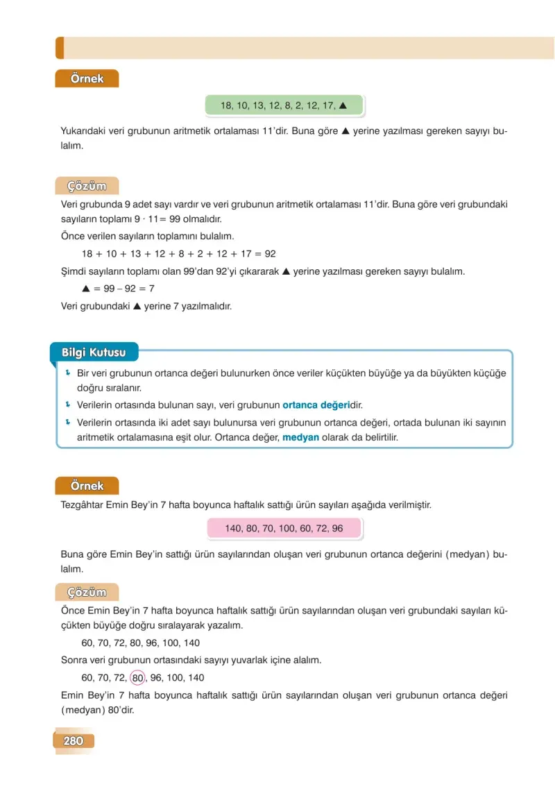 7. Sınıf Matematik Ders Kitabı Cevapları Edat Yayınları Sayfa 280