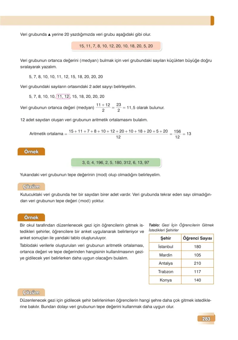 7. Sınıf Matematik Ders Kitabı Cevapları Edat Yayınları Sayfa 283