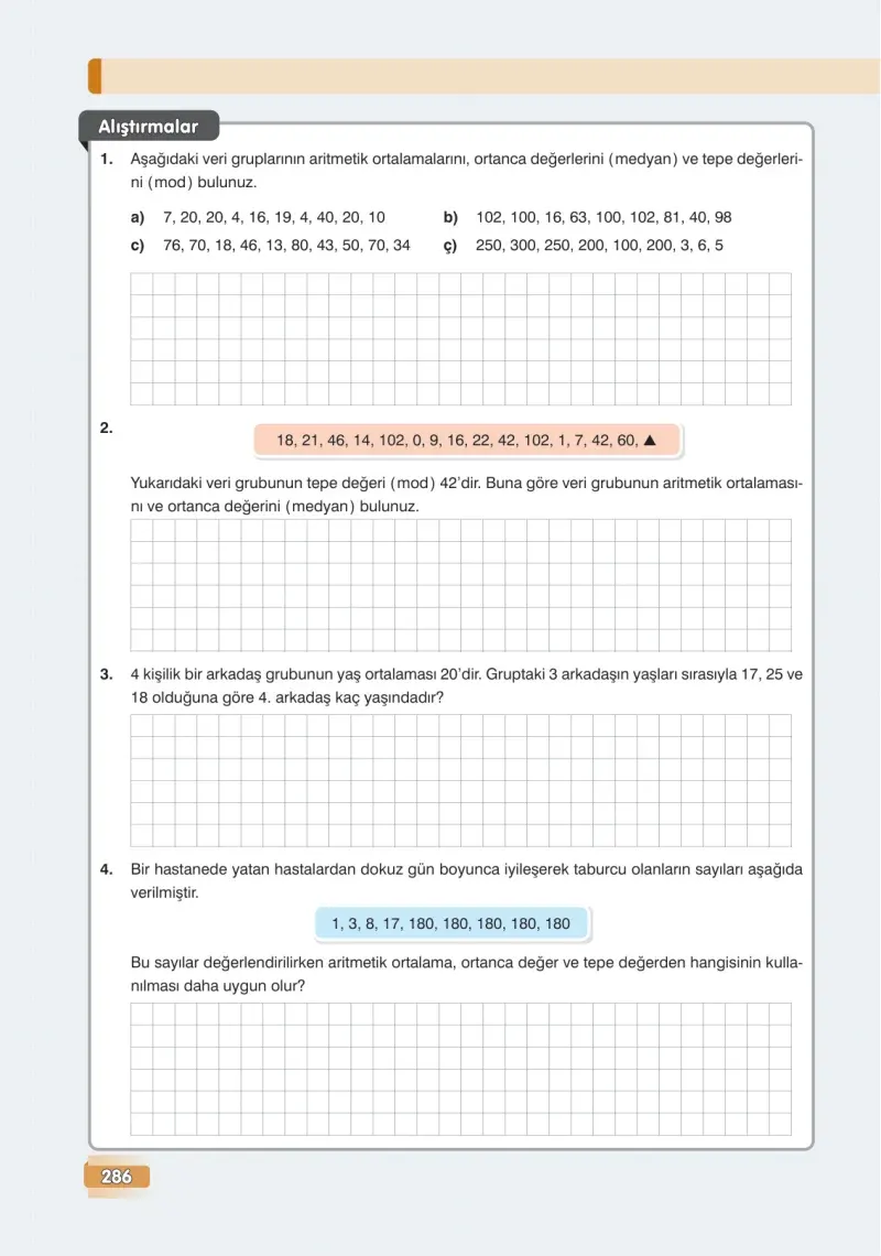 7. Sınıf Matematik Ders Kitabı Cevapları Edat Yayınları Sayfa 286