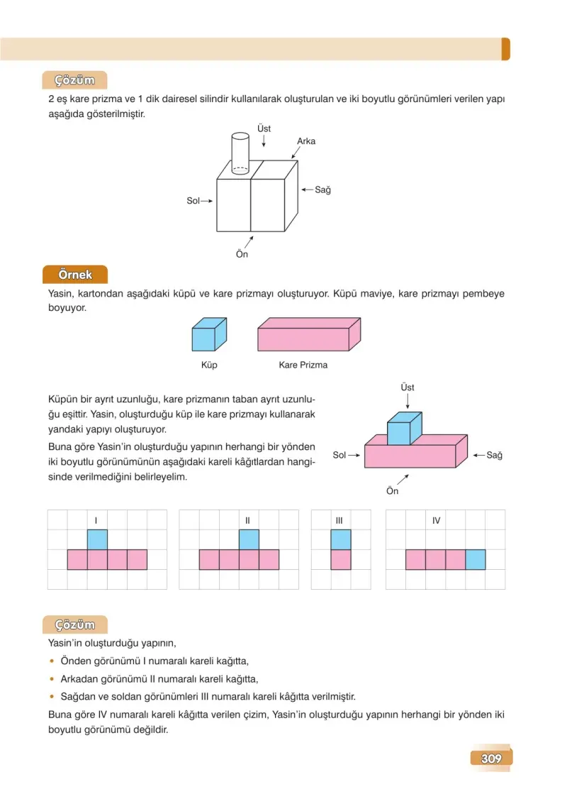 7. Sınıf Matematik Ders Kitabı Cevapları Edat Yayınları Sayfa 309