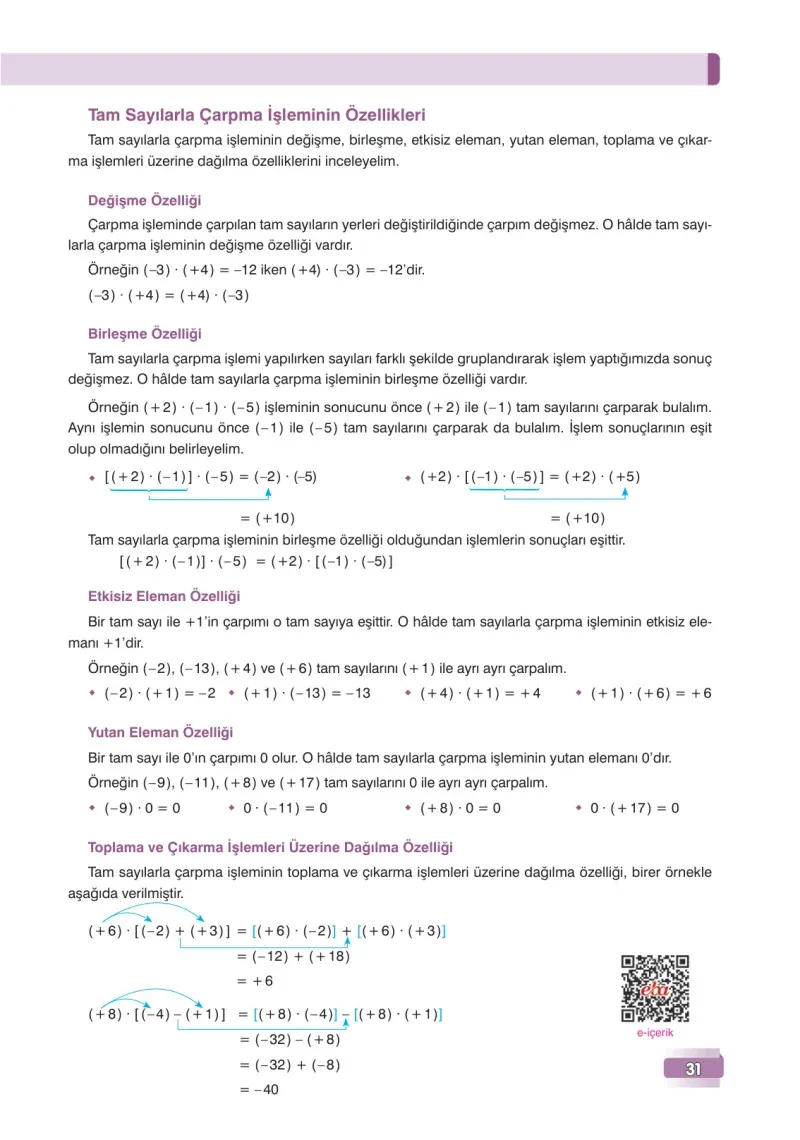 7. Sınıf Matematik Ders Kitabı Cevapları Edat Yayınları Sayfa 31