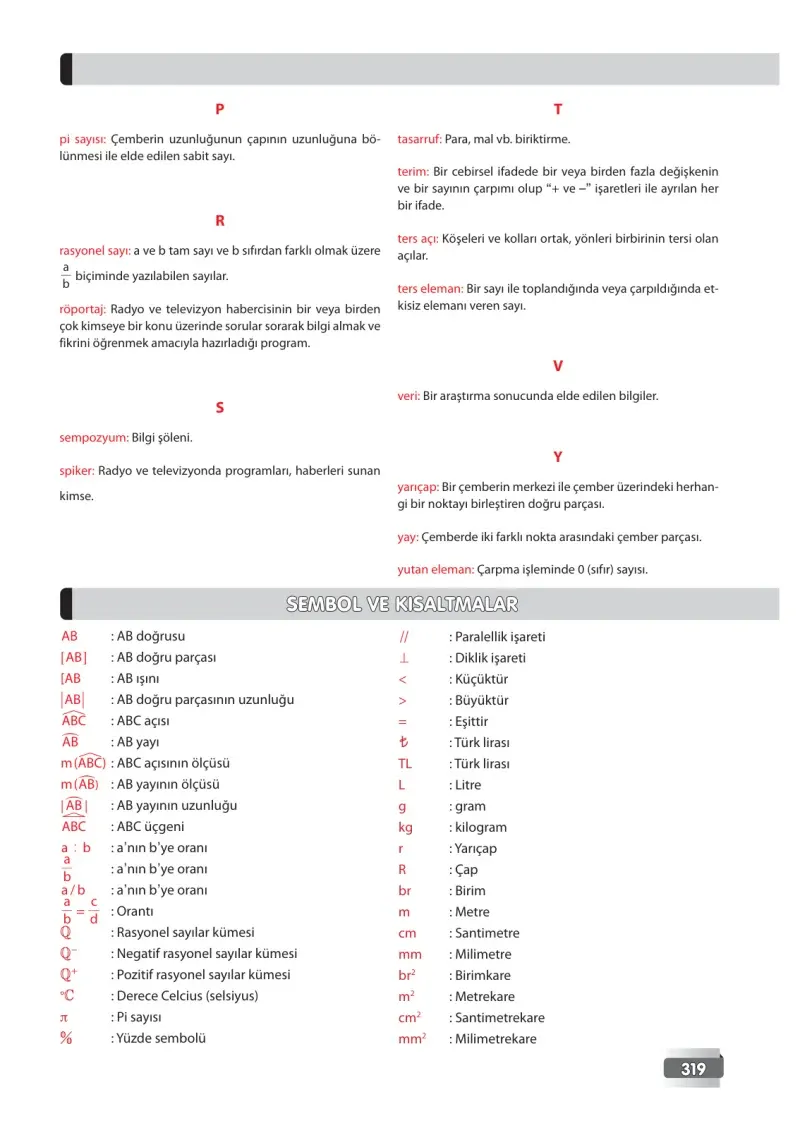 7. Sınıf Matematik Ders Kitabı Cevapları Edat Yayınları Sayfa 319