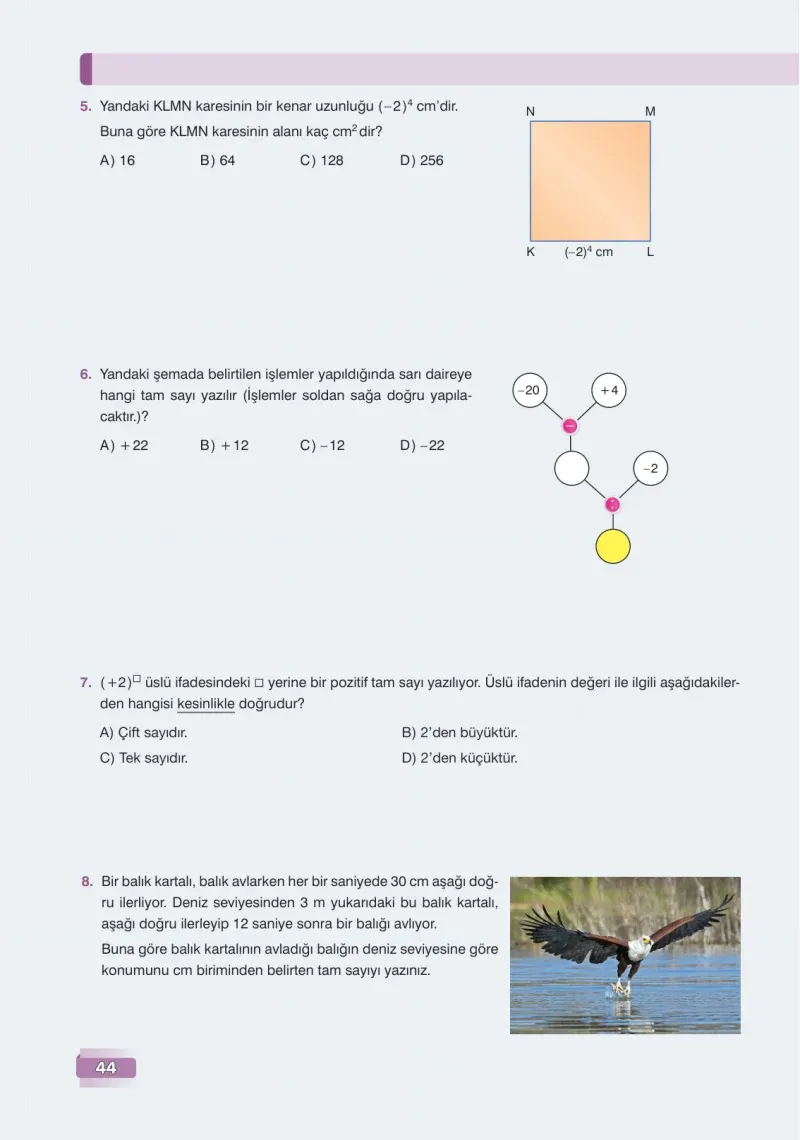 7. Sınıf Matematik Ders Kitabı Cevapları Edat Yayınları Sayfa 44