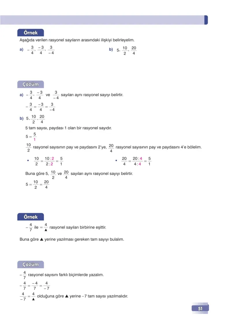 7. Sınıf Matematik Ders Kitabı Cevapları Edat Yayınları Sayfa 51