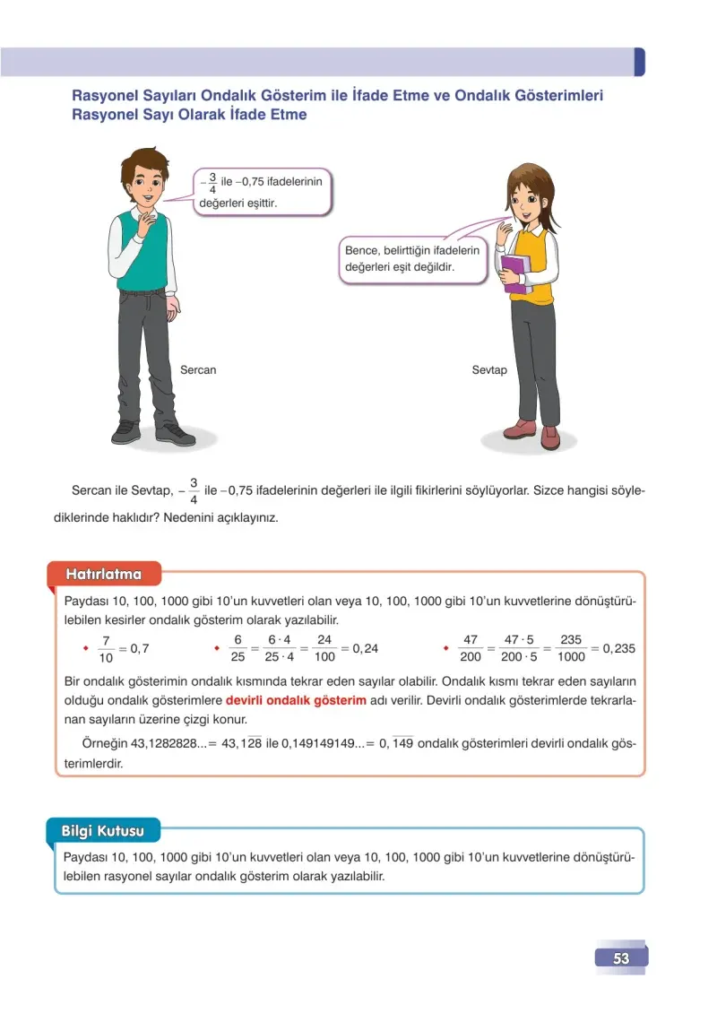 7. Sınıf Matematik Ders Kitabı Cevapları Edat Yayınları Sayfa 53