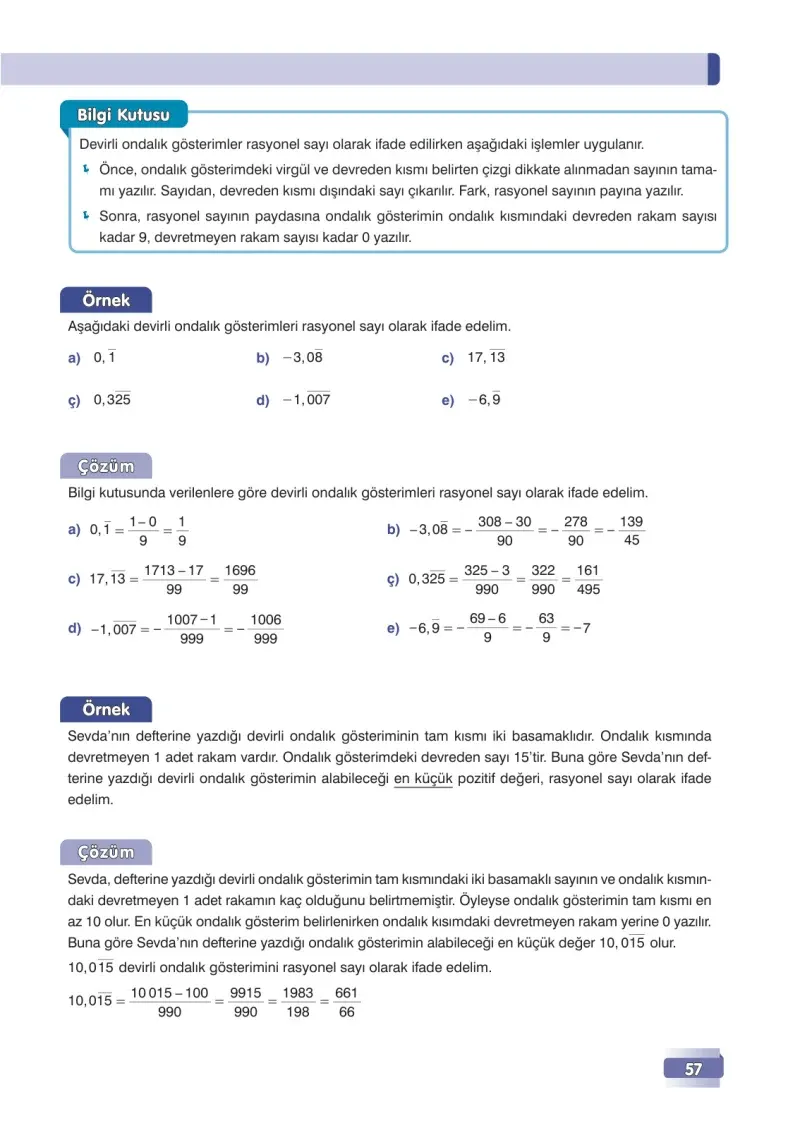 7. Sınıf Matematik Ders Kitabı Cevapları Edat Yayınları Sayfa 57