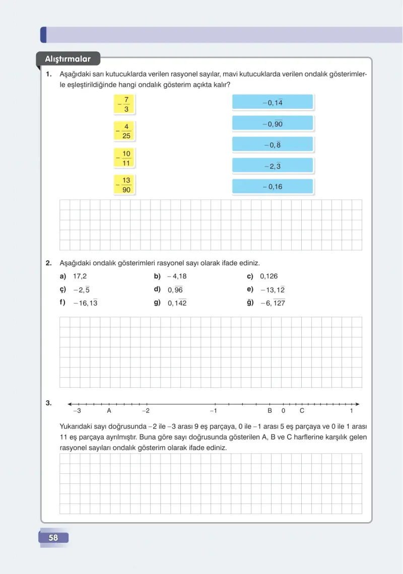 7. Sınıf Matematik Ders Kitabı Cevapları Edat Yayınları Sayfa 58