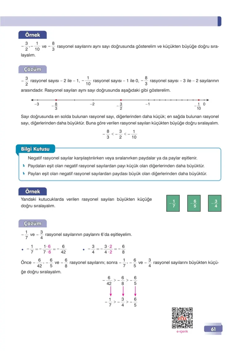 7. Sınıf Matematik Ders Kitabı Cevapları Edat Yayınları Sayfa 61
