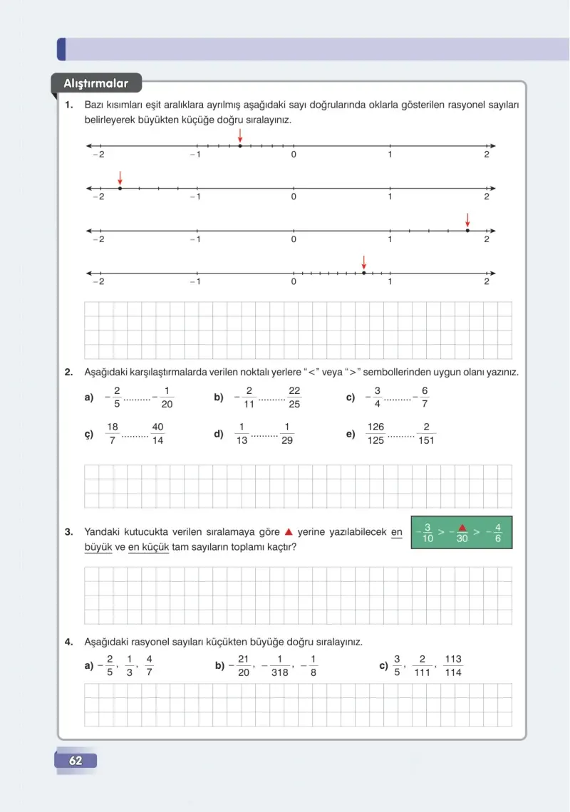 7. Sınıf Matematik Ders Kitabı Cevapları Edat Yayınları Sayfa 62