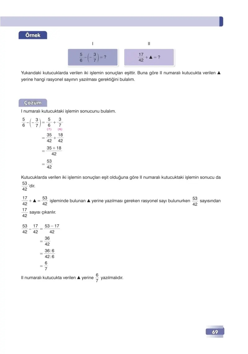7. Sınıf Matematik Ders Kitabı Cevapları Edat Yayınları Sayfa 69