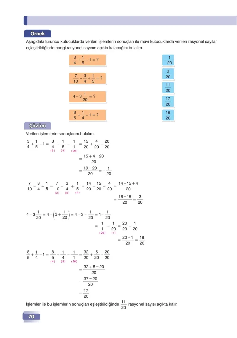 7. Sınıf Matematik Ders Kitabı Cevapları Edat Yayınları Sayfa 70