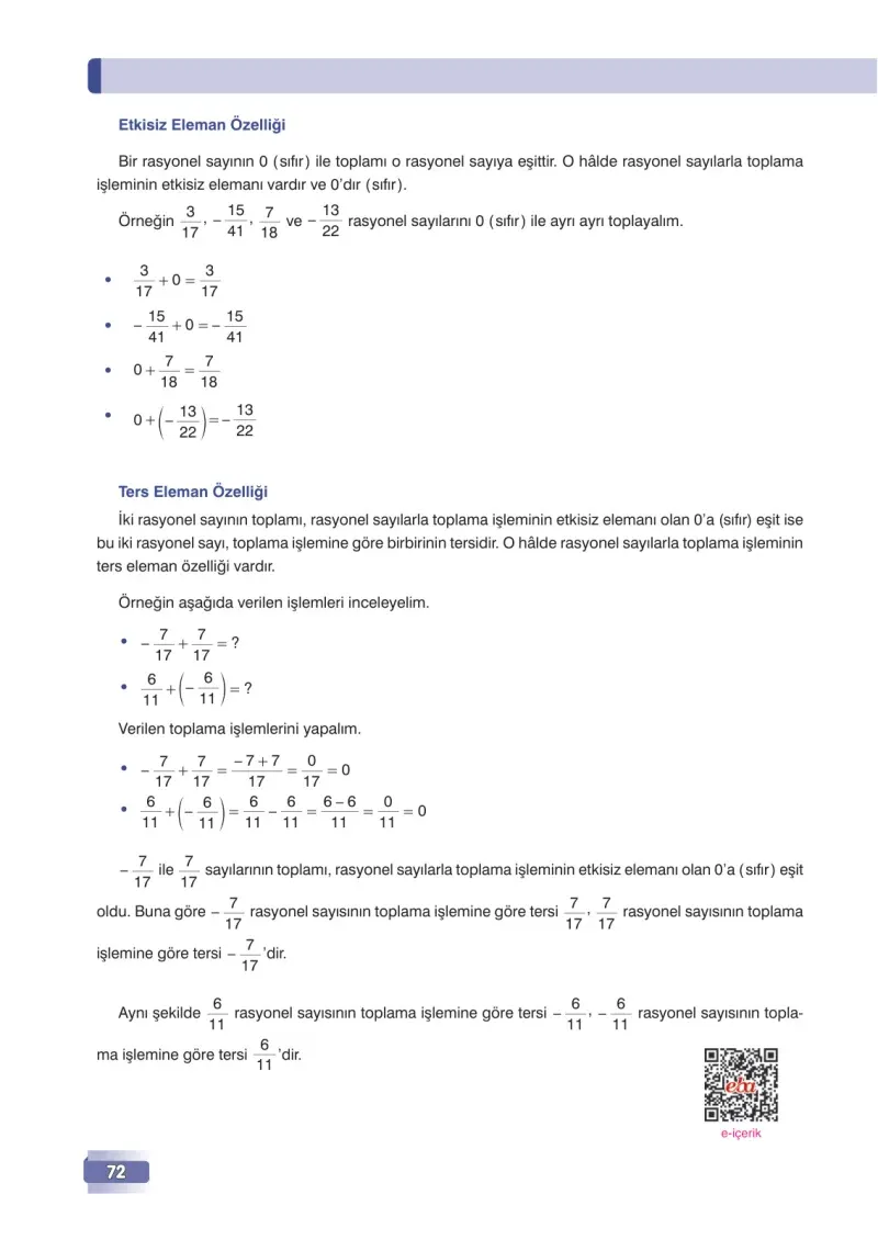 7. Sınıf Matematik Ders Kitabı Cevapları Edat Yayınları Sayfa 72