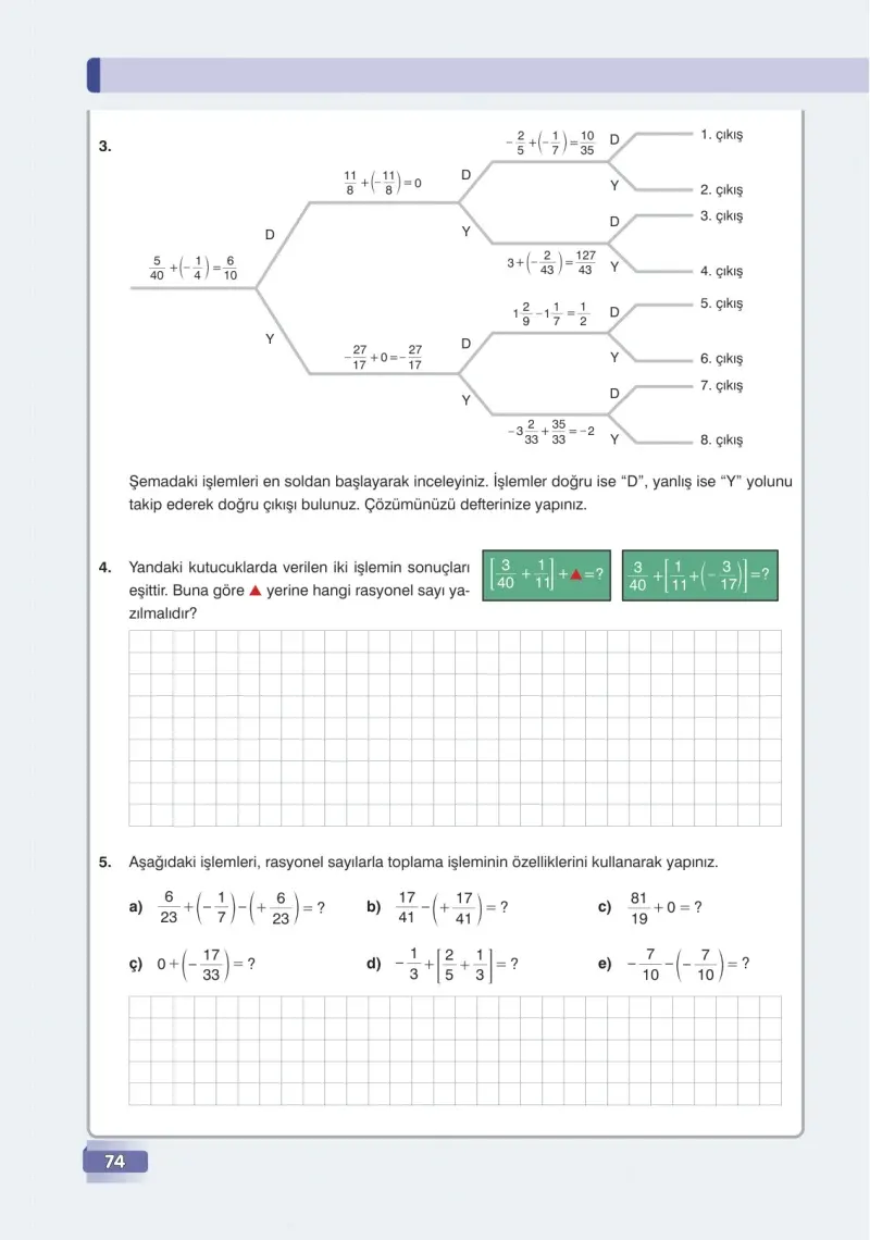 7. Sınıf Matematik Ders Kitabı Cevapları Edat Yayınları Sayfa 74