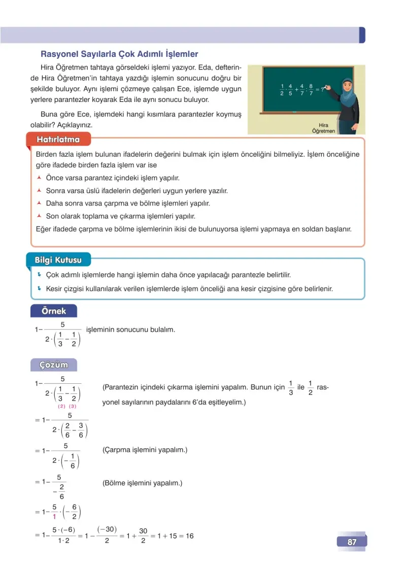 7. Sınıf Matematik Ders Kitabı Cevapları Edat Yayınları Sayfa 87