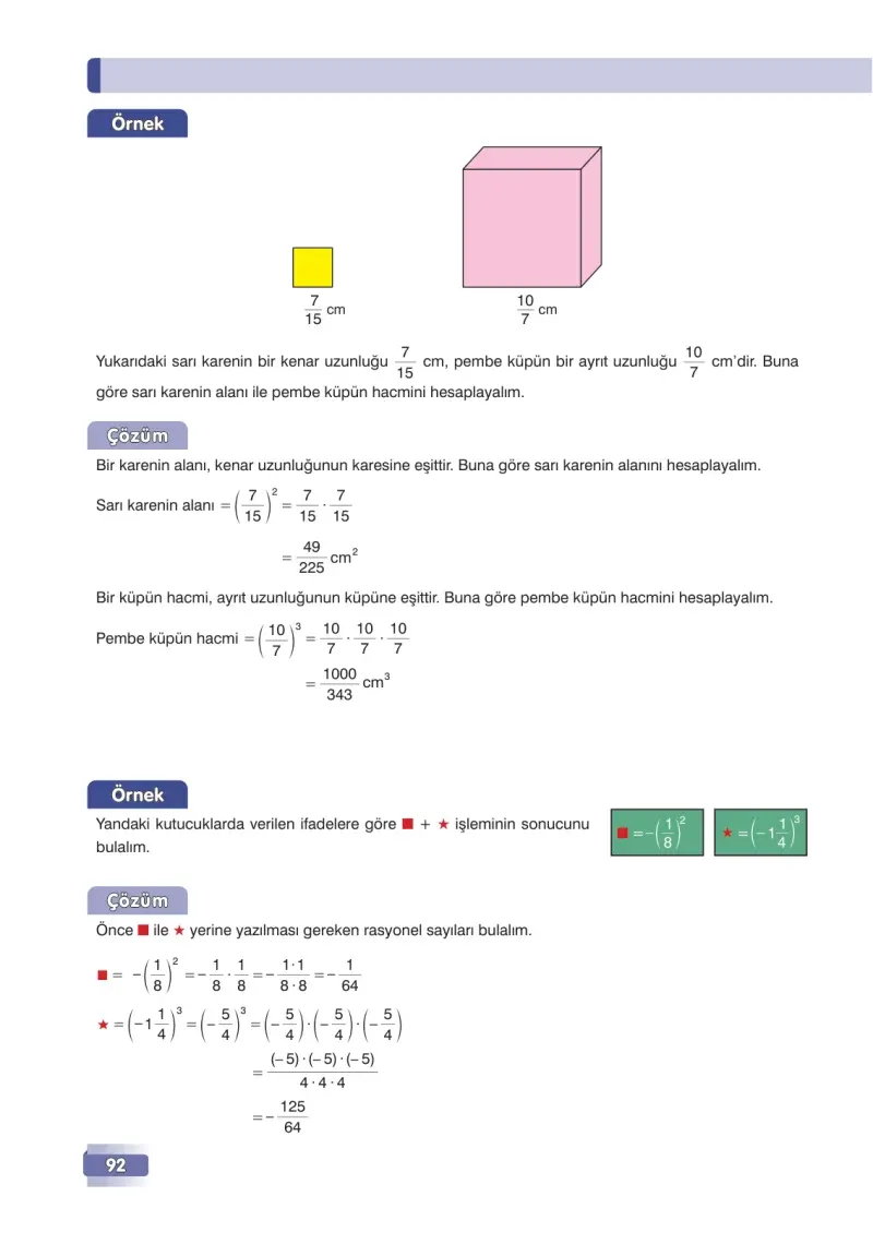 7. Sınıf Matematik Ders Kitabı Cevapları Edat Yayınları Sayfa 92