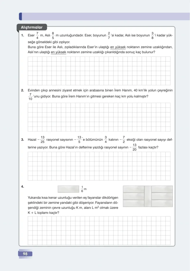7. Sınıf Matematik Ders Kitabı Cevapları Edat Yayınları Sayfa 98