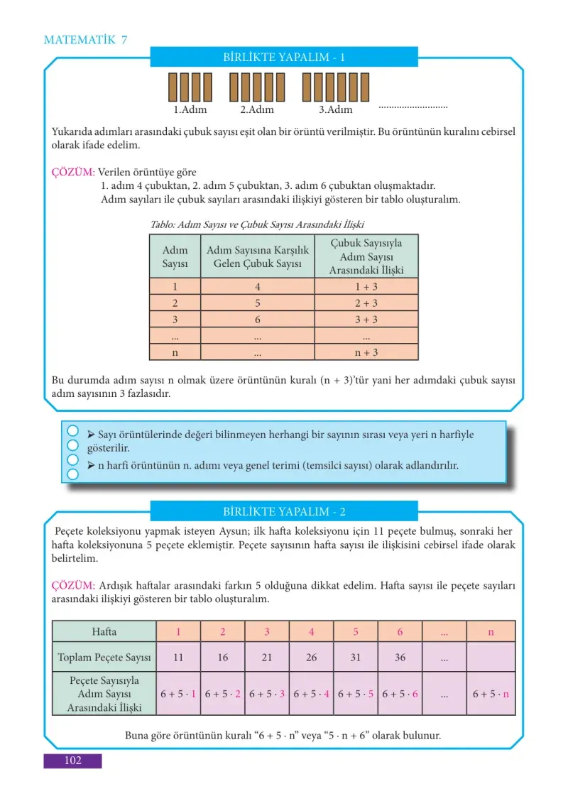 7. Sınıf Matematik Ders Kitabı Cevapları Meb Yayınları Sayfa 102