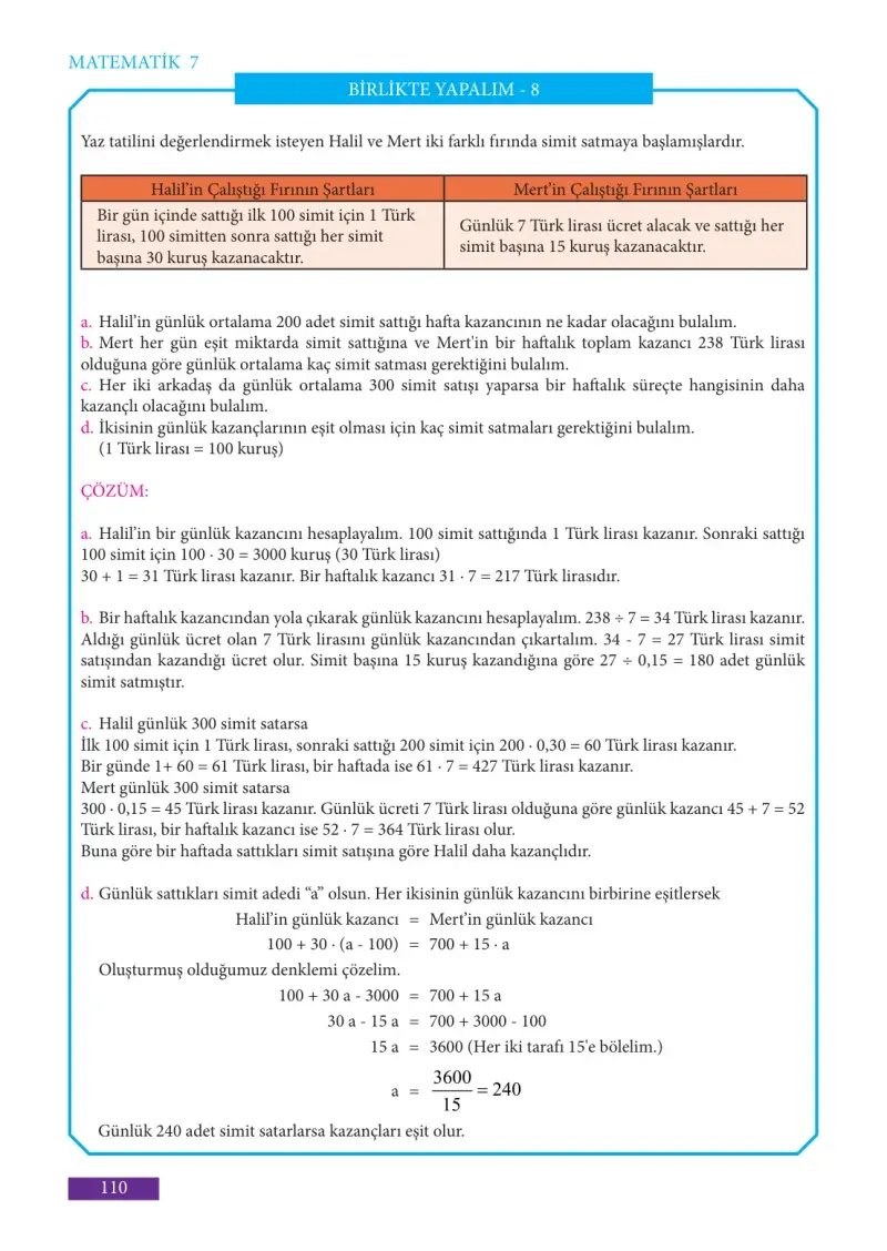 7. Sınıf Matematik Ders Kitabı Cevapları Meb Yayınları Sayfa 110