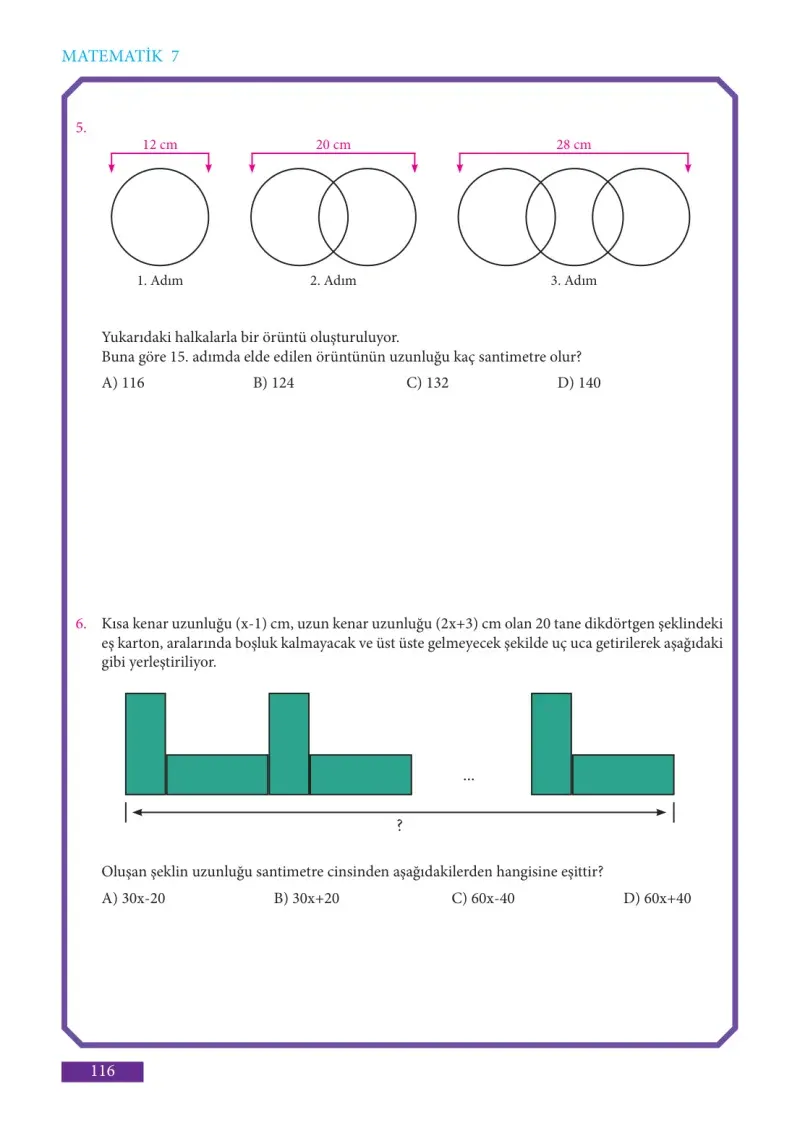 7. Sınıf Matematik Ders Kitabı Cevapları Meb Yayınları Sayfa 116
