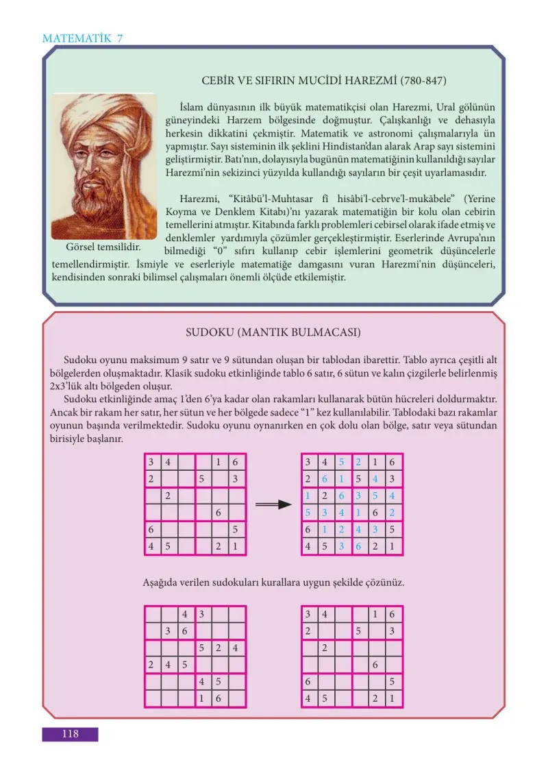 7. Sınıf Matematik Ders Kitabı Cevapları Meb Yayınları Sayfa 118