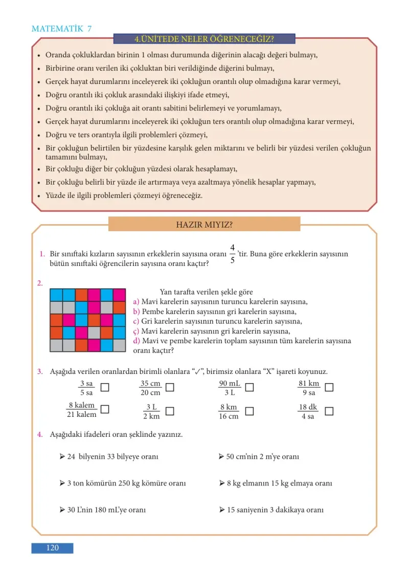 7. Sınıf Matematik Ders Kitabı Cevapları Meb Yayınları Sayfa 120