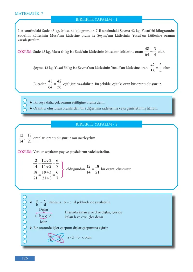 7. Sınıf Matematik Ders Kitabı Cevapları Meb Yayınları Sayfa 126