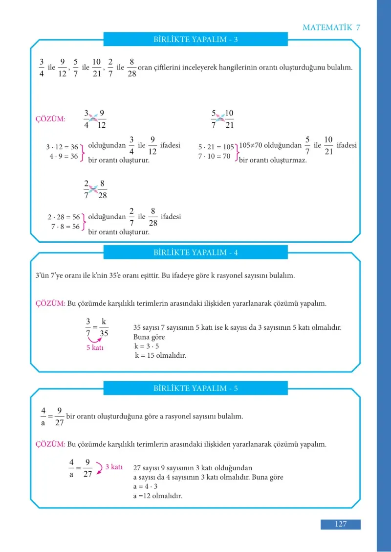 7. Sınıf Matematik Ders Kitabı Cevapları Meb Yayınları Sayfa 127