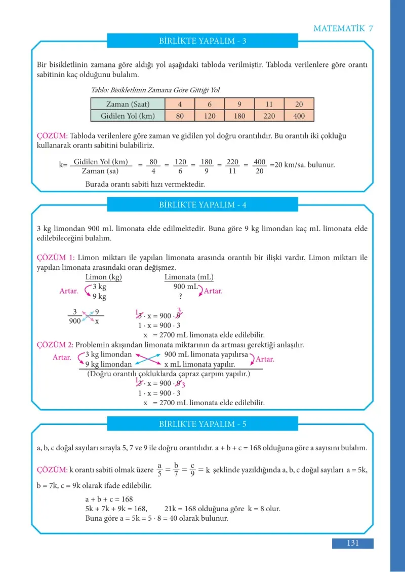 7. Sınıf Matematik Ders Kitabı Cevapları Meb Yayınları Sayfa 131