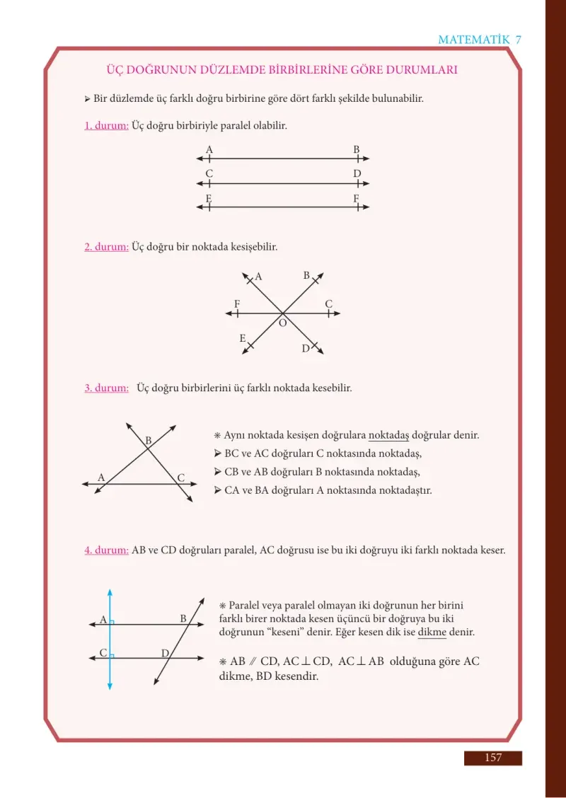 7. Sınıf Matematik Ders Kitabı Cevapları Meb Yayınları Sayfa 157