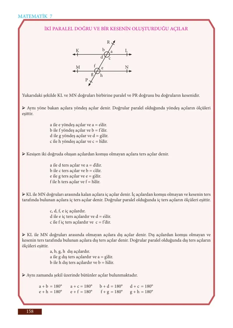7. Sınıf Matematik Ders Kitabı Cevapları Meb Yayınları Sayfa 158