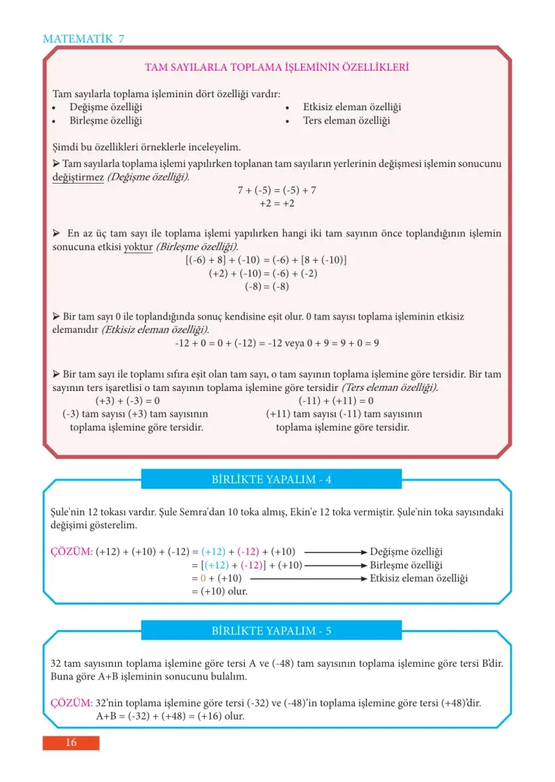 7. Sınıf Matematik Ders Kitabı Cevapları Meb Yayınları Sayfa 16