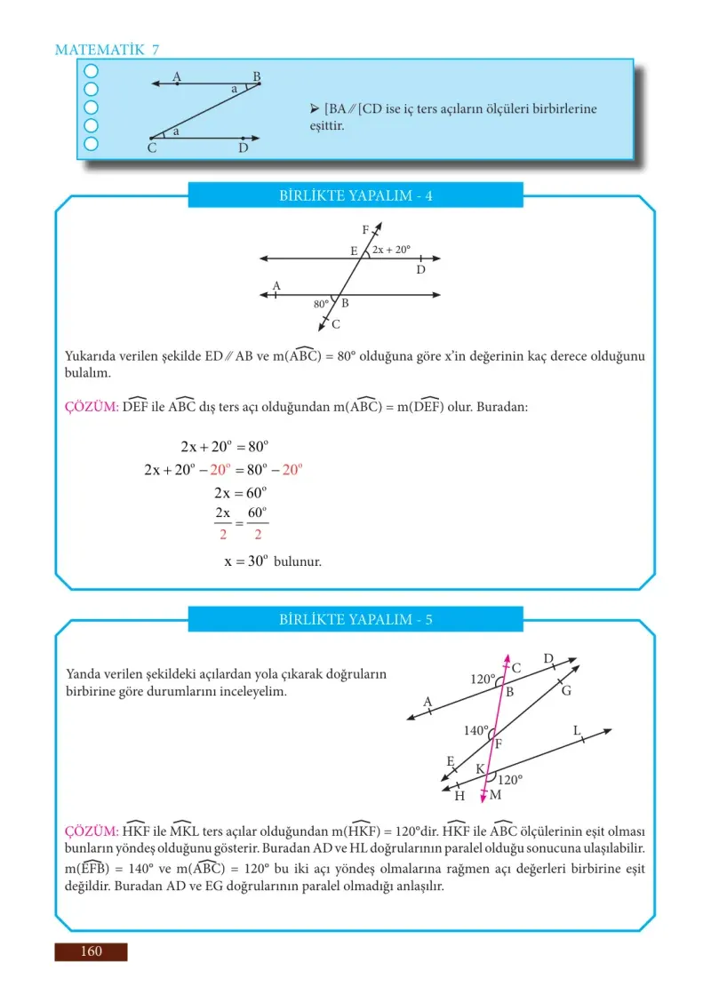 7. Sınıf Matematik Ders Kitabı Cevapları Meb Yayınları Sayfa 160