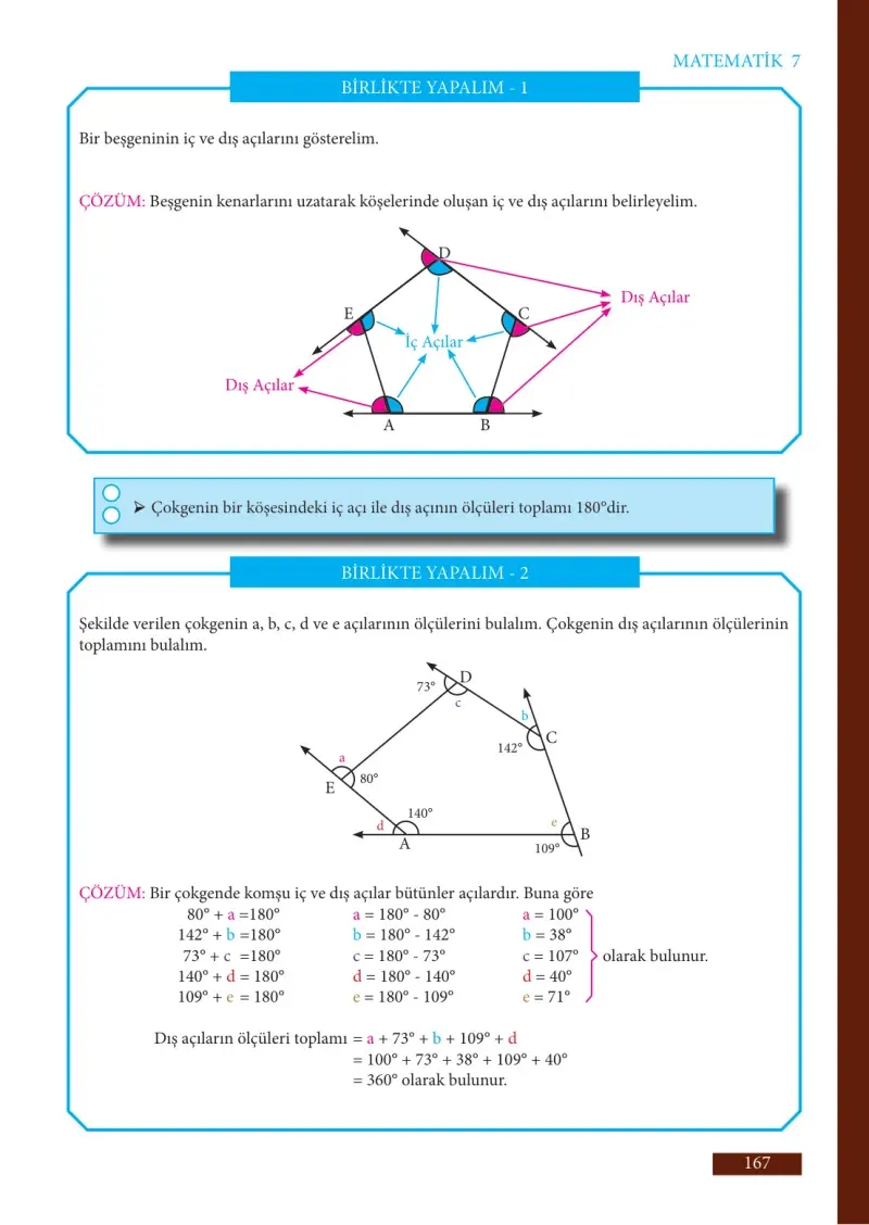7. Sınıf Matematik Ders Kitabı Cevapları Meb Yayınları Sayfa 167