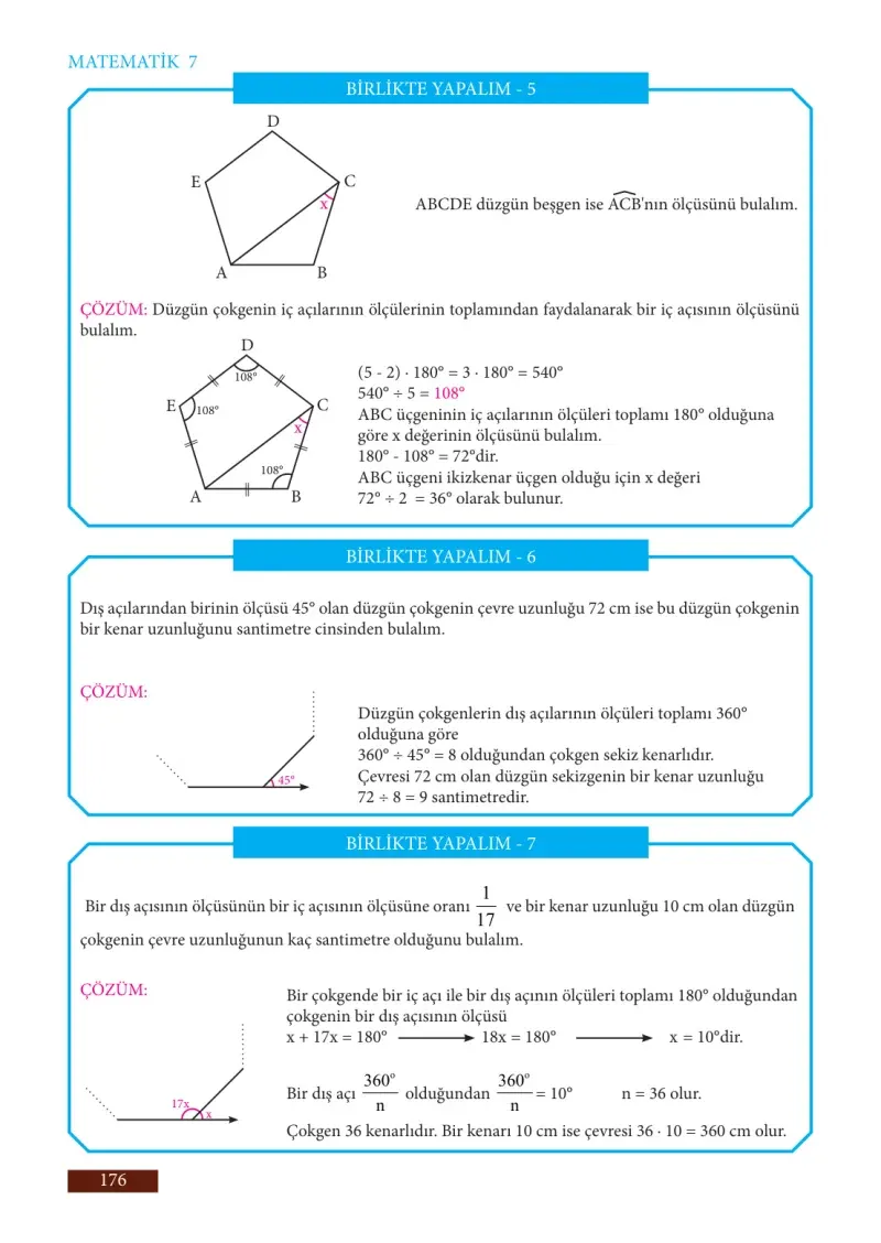 7. Sınıf Matematik Ders Kitabı Cevapları Meb Yayınları Sayfa 176