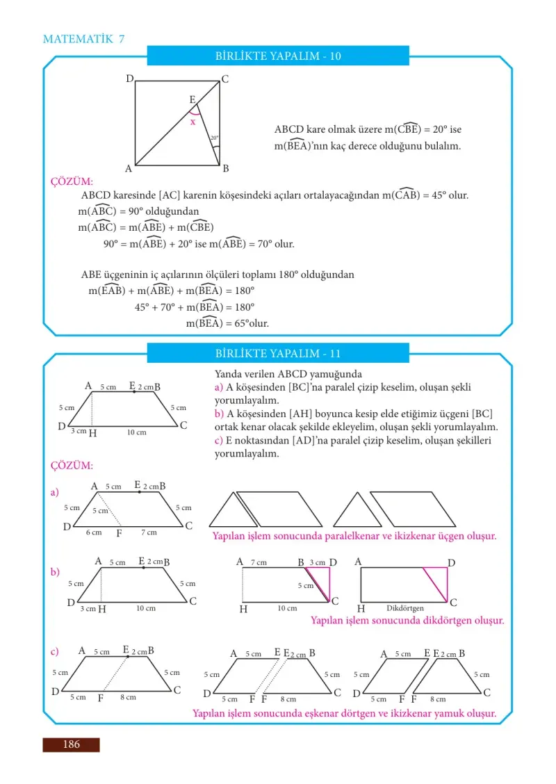 7. Sınıf Matematik Ders Kitabı Cevapları Meb Yayınları Sayfa 186