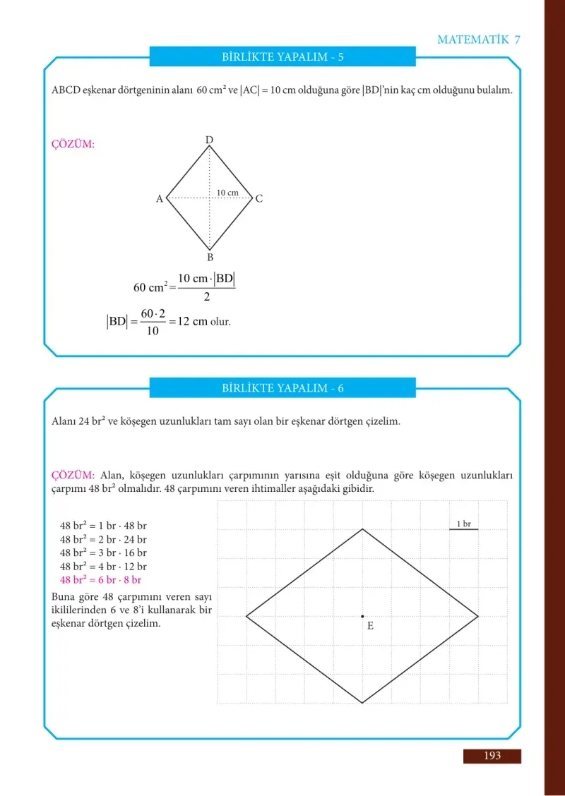 7. Sınıf Matematik Ders Kitabı Cevapları Meb Yayınları Sayfa 193