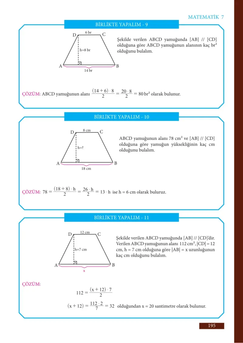 7. Sınıf Matematik Ders Kitabı Cevapları Meb Yayınları Sayfa 195