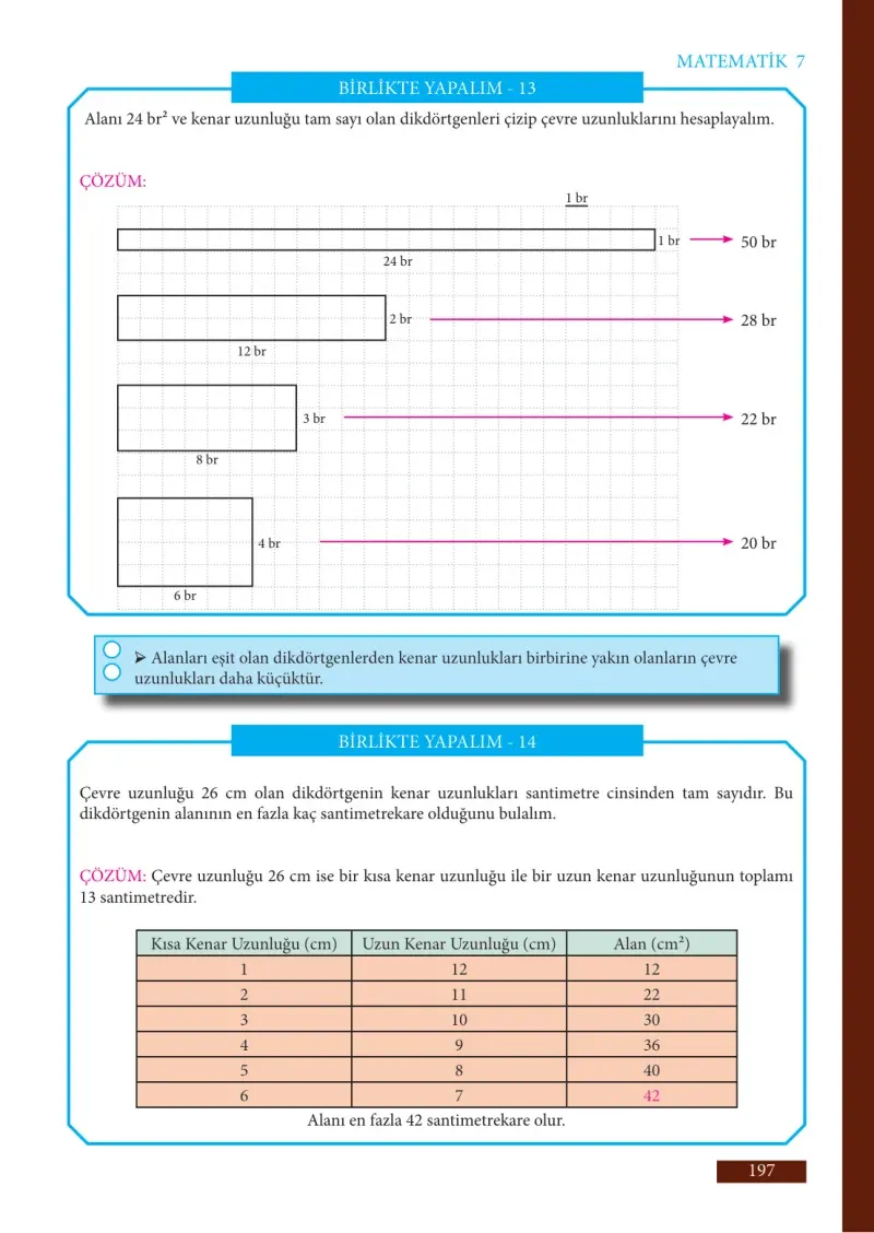 7. Sınıf Matematik Ders Kitabı Cevapları Meb Yayınları Sayfa 197