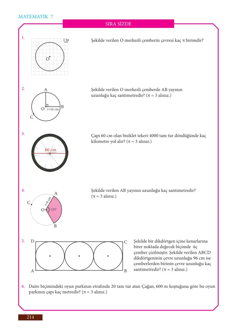 7. Sınıf Matematik Ders Kitabı Cevapları Meb Yayınları Sayfa 214