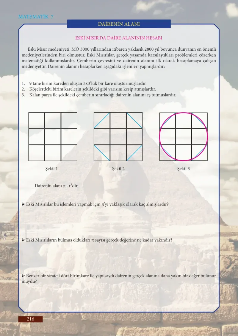 7. Sınıf Matematik Ders Kitabı Cevapları Meb Yayınları Sayfa 216